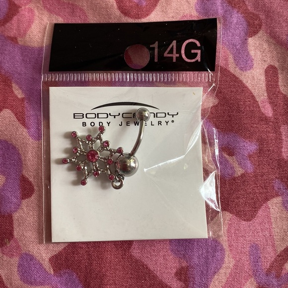 14g Snowflake Belly Button Ring - Picture 2 of 2